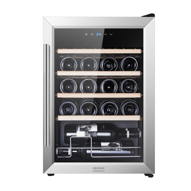 CECOTEC  Συντηρητής Κρασιών Bolero GrandSommelier 2050 Inox, Συμπιεστή, Χωρητικότητα 20 Φιαλών, Ρυθμιζόμενη Θερμοκρασία 5-18ºC, και Πίνακας Ελέγχου Αφής  CEC-00123