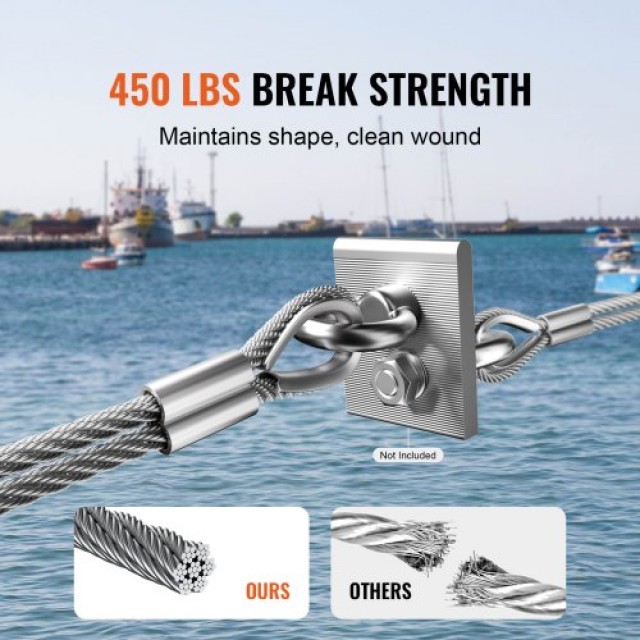 VEVOR  Καλώδιο Ανοξείδωτου Χάλυβα T304 1/16 7x7 20m για Κάγκελα BXGGSSBXG304Y2XLIV0