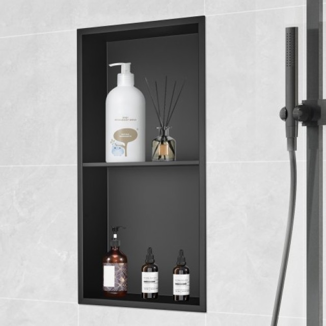 VEVOR Ανοξείδωτη Εσοχή Ντους 33x63cm με Διπλά Ράφια  BXGLYBK2C13YEJ...