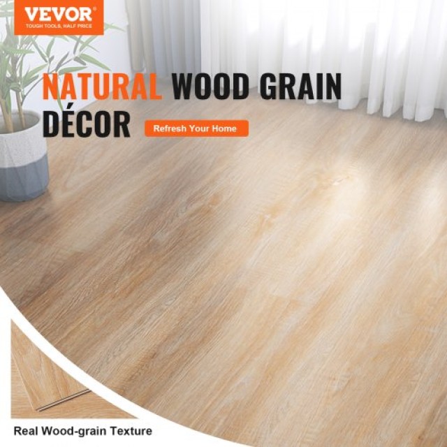 Πλακάκια Βινυλίου VEVOR 1220x185mm, 10τμχ, 5.5mm, Φυσικό Ξύλο, Εύκο...