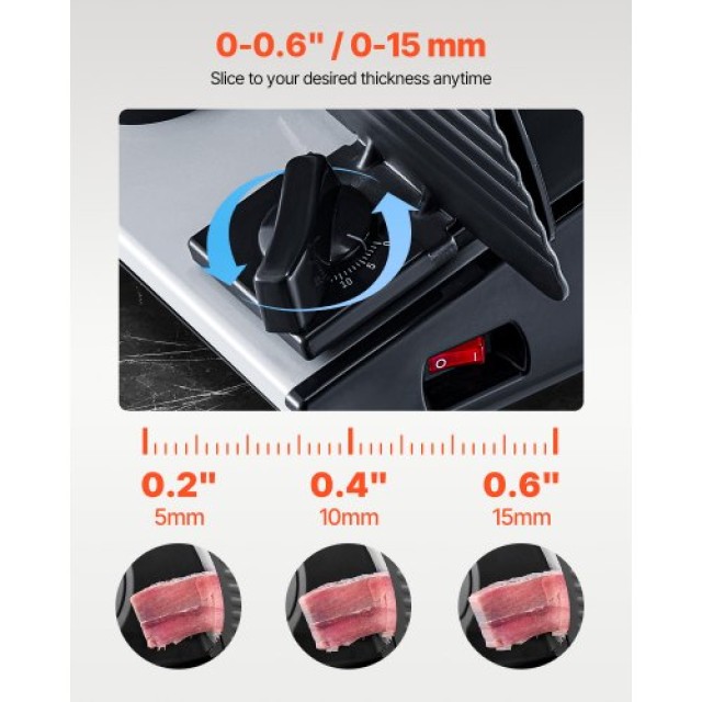 VEVOR Κοπτική Μηχανή Κρέατος 180W 7.5 Ηλεκτρική Συσκευή Ντελικατέσε...