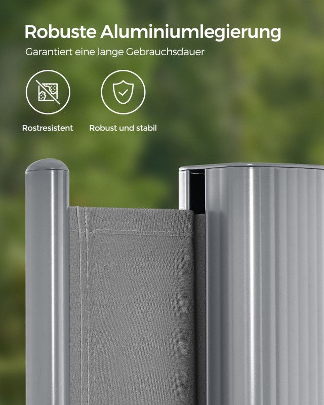SONGMICS Αναδιπλούμενη Πλευρική Τέντα Γκρι 1.8 x 3.5 m GSA185G 