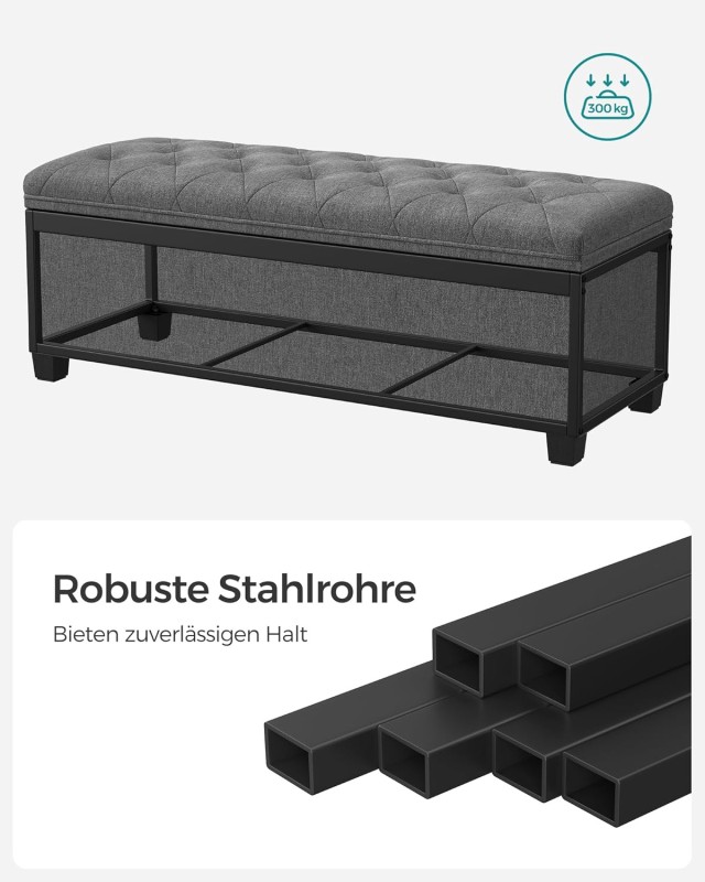 Πτυσσόμενο Σκαμπό Αποθήκευσης με Αποθηκευτικό Χώρο 40 x 110 x 40cm ...