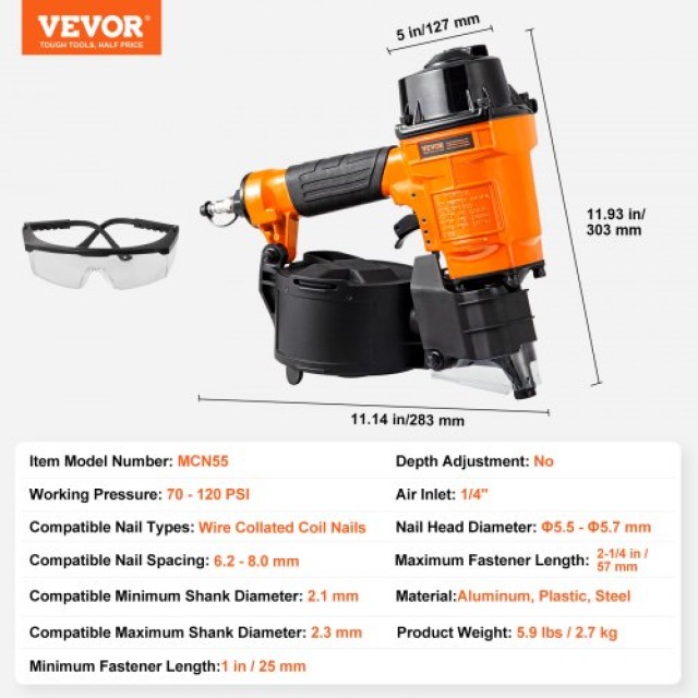 VEVOR MCN55 Πνευματικό Καρφωτικό Συσκευής 15° 1-2-1/4  QDJPDQ55OS00G4N7IV0