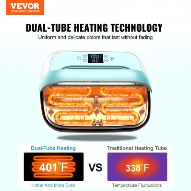 VEVOR  Φορητή Πρέσα Θερμότητας 12x10 εκ Πράσινο/Λευκό  JYTHJLBS1210...