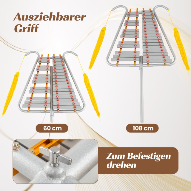 Costway 29-Νότων Γκλοκενσπίελ Από Αλουμίνιο με Ρυθμιζόμενη Λαβή MU1... Costway 29-Νότων Γκλοκενσπίελ Από Αλουμίνιο με Ρυθμιζόμενη Λαβή MU1...