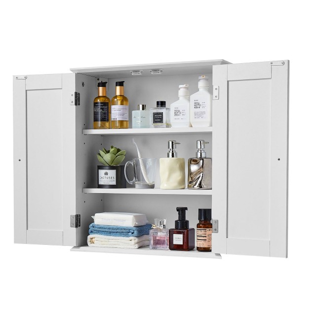 VEVOR Διπλή Ντουλάπα Μπάνιου τοίχου με Ρυθμιζόμενο Ράφι, 53x24x61cm... VEVOR Διπλή Ντουλάπα Μπάνιου τοίχου με Ρυθμιζόμενο Ράφι, 53x24x61cm...