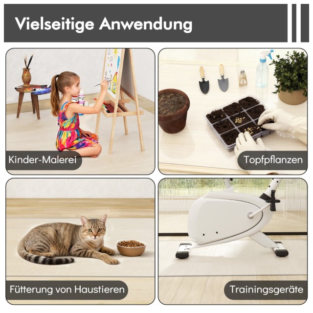 Costway 180 x 160 εκ Καρέκλα Γραφείου Διαφανές PVC Προστατευτικό Δα...