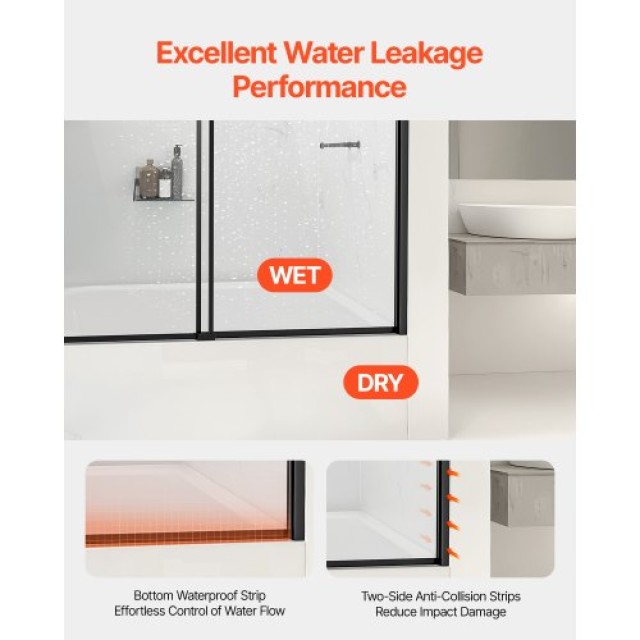 VEVOR Ημι-Πλαίσιο Πόρτα Μπανιέρας 50-60x60 εκ. TLYGM60W62HIYDJ1GV0
