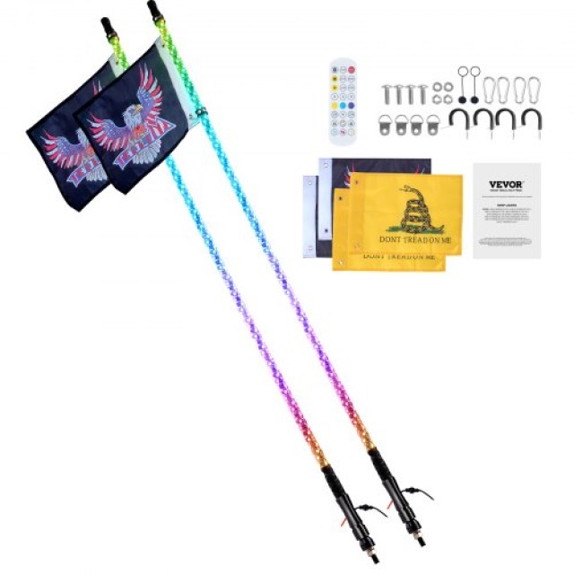 VEVOR  2 Τεμ. LED Σπιράλ Φωτιστικό Κεραίας 3FT RGB με Τηλεχειριστήριο & Εφαρμογή για ATV/UTV/RZR CRKJPPTDZ3YCWOVTSV9