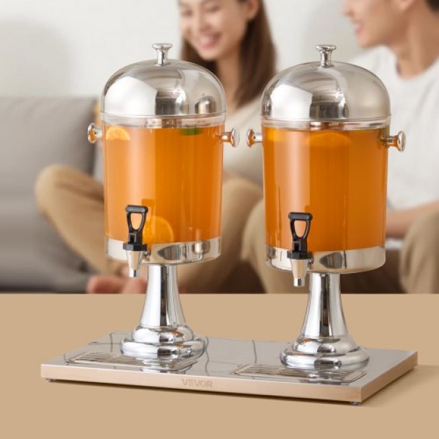 VEVOR Διανομέας Ποτών 8L x 2 με Βρυσάκι από Ανοξείδωτο Ατσάλι BXGYL...