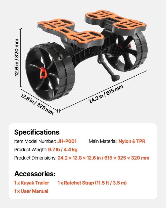 VEVOR Αναδιπλούμενο Καροτσάκι Καγιάκ με Αντοχή 136 kg & Στερεά Ελασ... VEVOR Αναδιπλούμενο Καροτσάκι Καγιάκ με Αντοχή 136 kg & Στερεά Ελασ...