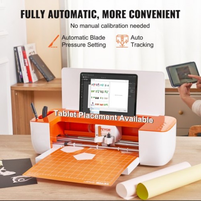 VEVOR  Μηχανή Κοπής Βινυλίου, Bluetooth, Συμβατή με iOS, Android, Windows, Mac, Σχέδια για Κάρτες & Διακόσμηση Σπιτιού  QZDTSKZJLYKZDNA00V2