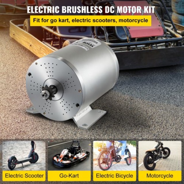 Σετ Ηλεκτρικού Κινητήρα VEVOR 1800W 48V για Σκούτερ/Καρτ/Ποδήλατο  ...