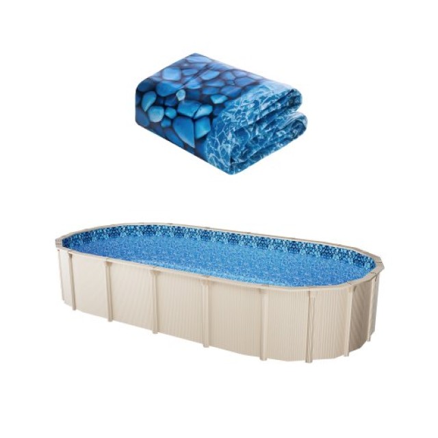 VEVOR Ελλειπτική Επένδυση Πισίνας 18x33ft Unibead για Ύψος Τοίχου 52in YCNCOVAL1833VY8CCV0