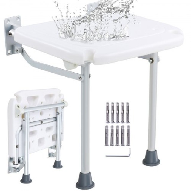 VEVOR  Πτυσσόμενο Κάθισμα Ντους 40x38cm Τοίχου 227kg  SLKPEZCTWKB16...
