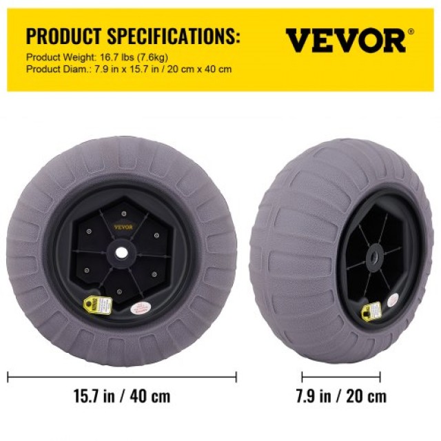 Ρόδες Παραλίας VEVOR 15.7 για Καρότσι, 2-Τεμάχια  STLYCBDDWC16VXMEIV0