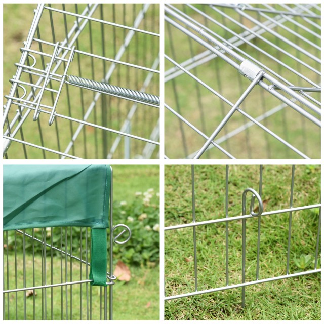 PawHut Pet Run με ατσάλινο κάλυμμα με πόρτες, 220x103x103 cm D51-077V01GN