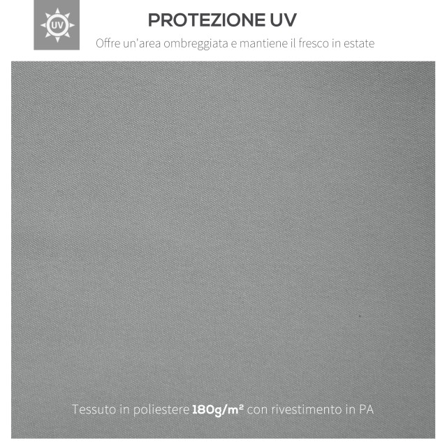 Outsunny 4x3m 2 Tier Polyester Gazebo κάλυμμα με ιμάντες και 10 οπές αποστράγγισης, γκρι 84C-102MX