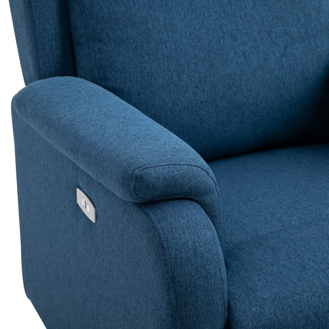 Πολυθρόνα HOMCOM Electric Relax με ανακλινόμενη πλάτη 160°, στήριγμα ποδιών και θύρα USB, μπλε λινό 833-844