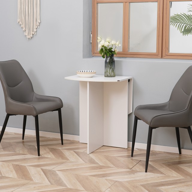 Πτυσσόμενο Ξύλινο Τραπέζι 90 x 60 x 74 cm Χρώματος Λευκό HOMCOM 835...