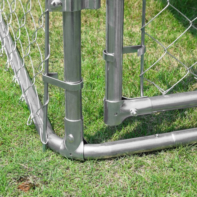 PawHut Outdoor Dog Run, Παρκοκρέβατο για κατοικίδια με αδιάβροχο κάλυμμα, 230x230x175cm D02-038V01