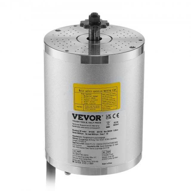 VEVOR 3000W Ηλεκτρικός Κινητήρας Χωρίς Ψήκτρες 60V 4800rpm για Ηλεκτρικό Ποδήλατο και Μοτοσικλέτα Εκτός Δρόμου ZLWSDJTJ30004E56GV9