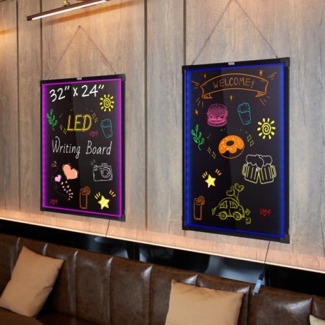 Πίνακας Μηνυμάτων LED VEVOR 32x24 Φωτιζόμενος Γράψιμος Πίνακας Κιμω...