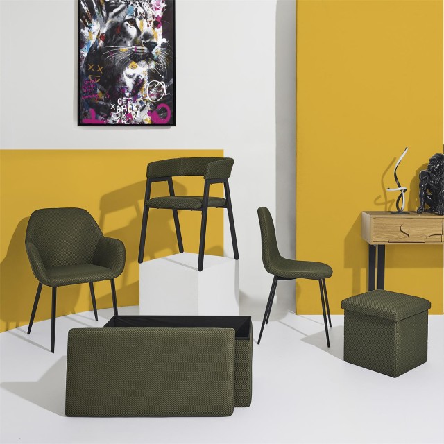 Home Deco Factory Πτυσσόμενος Αποθηκευτικός Κύβος ATOME Kaki 77 x 3...