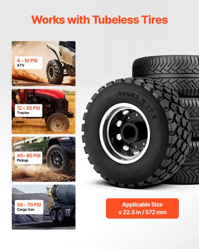 VEVOR Εργαλείο Έκρηξης Απόθεσης Ελαστικών 5 Γαλόνια, 87-116 PSI, Κί...