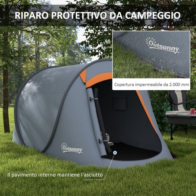Outsunny Αδιάβροχη Σκηνή Pop Up με Αξεσουάρ και Τσάντα Μεταφοράς, 245x148x105 cm, Γκρι A20-404V00GY
