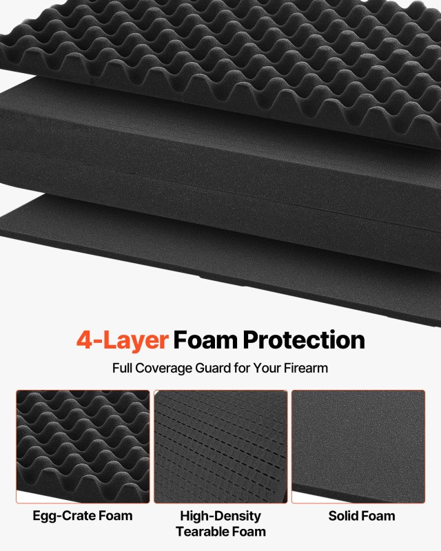 VEVOR Σκληρή Θήκη Όπλου 1320 mm με Λάστιχα, Αδιάβροχη & Ανθεκτική σ...