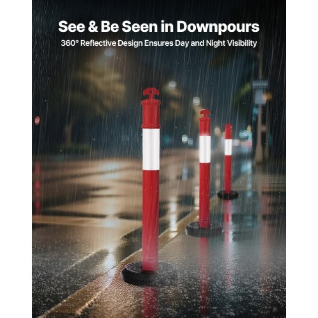 VEVOR Σετ 2 Κινητά Ποστ Οριοθέτησης με Ανακλαστικές Λωρίδες, Κόκκιν... VEVOR Σετ 2 Κινητά Ποστ Οριοθέτησης με Ανακλαστικές Λωρίδες, Κόκκιν...