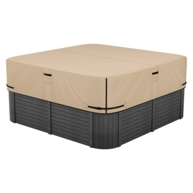 VEVOR Κάλυμμα Υδρομασάζ Εξωτερικού Χώρου 2413x2413x508mm Καφέ Αδιάβ...