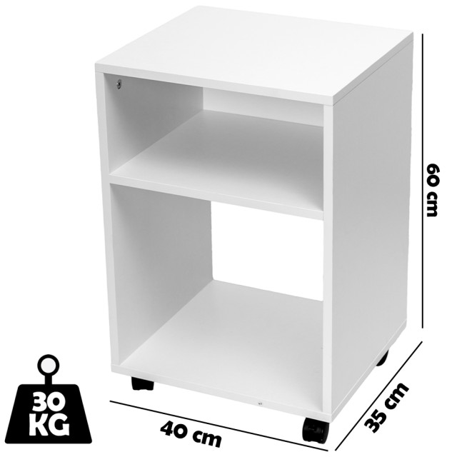 BAKAJI Κινητό Γραφείο με Θήκη για Εκτυπωτή με Ρόδες Πολυχρηστικό Ντ...