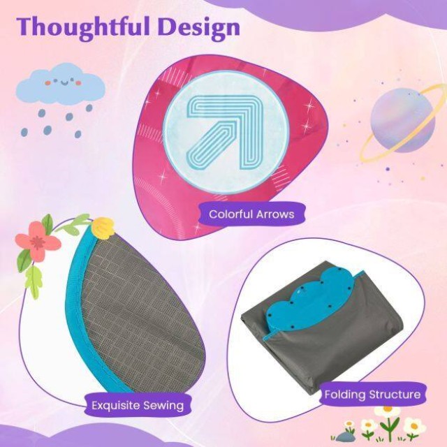 Costway Ροζ Παιδικό Χορευτικό Χαλάκι με LED Φώτα και Μουσική Μνήμης...