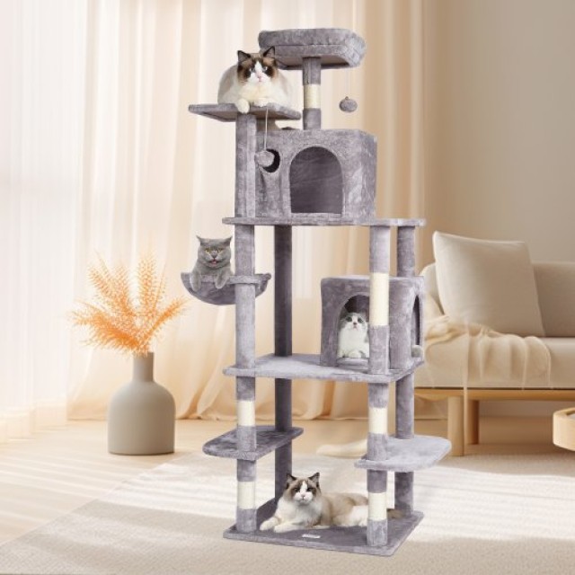 Πύργος Γάτας VEVOR 68.5 με Ονυχοδρόμιο και Κοντό Light Grey  DXSMS8C2FQH03S5QHV0