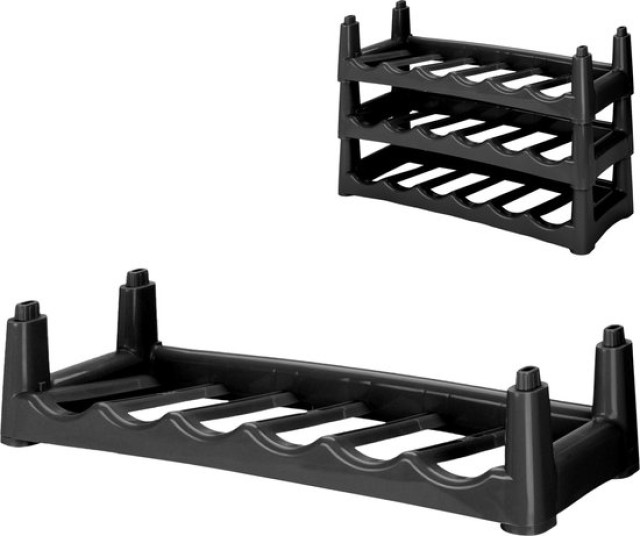Πλαστική Ραφιέρα για 6 Μπουκάλια Μαύρο 56 x 25 x 13 cm Urban Living 34303