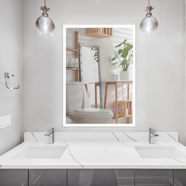 Καθρέφτης μπάνιου Kleankin με φως LED 70x50 cm, Καθρέφτης με λειτου...