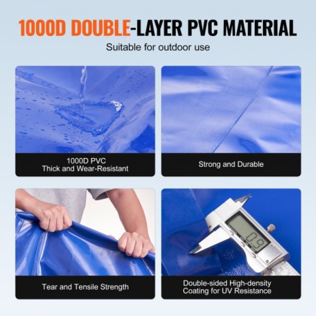 VEVOR Φορητή Δεξαμενή Νερού 1000D PVC 1000L Συμπτυσσόμενη  CSDLSPVC...