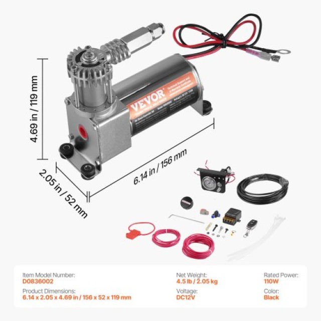 VEVOR Σετ Ελεγκτή Αερόσφαιρας 100PSI Ενσωματωμένο Σύστημα Αεροσυμπι...
