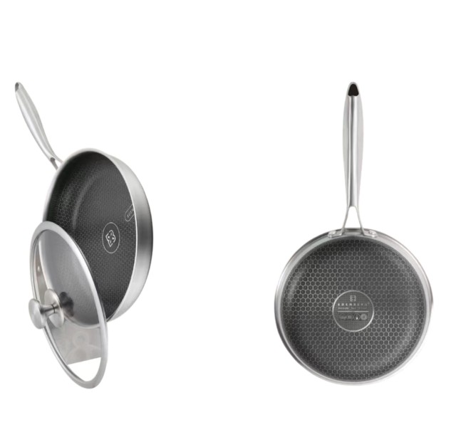 Edenberg Τηγάνι Με Καπάκι από Ανοξείδωτο Ατσάλι με Αντικολλητική Επ...