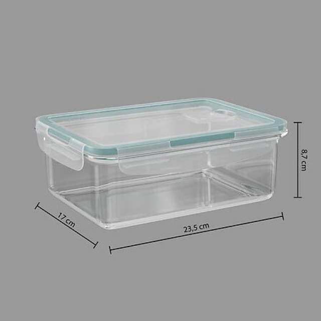 Γυάλινο Ορθογώνιο Δοχείο 23,5 x 17 x 8,7 cm 1,73 lt– Διαφανές 13500...