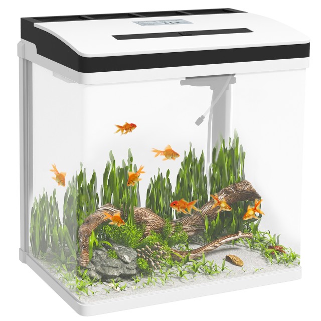 PawHut Ενυδρείο 28L με LED, 38x26x38cm D61-004V91WT