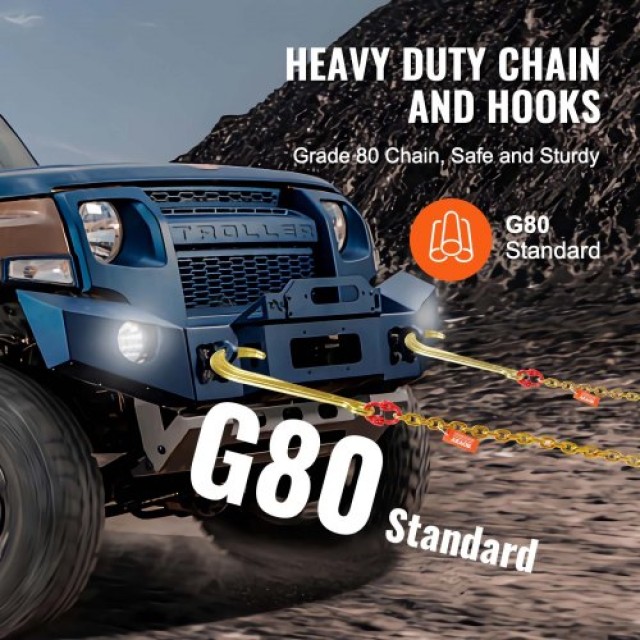 Αλυσίδα Ρυμούλκησης VEVOR 2τμχ 5/16x6 G80 με Γάντζους J & RTJ  RTJGTLMGDX2JFH5FDV0