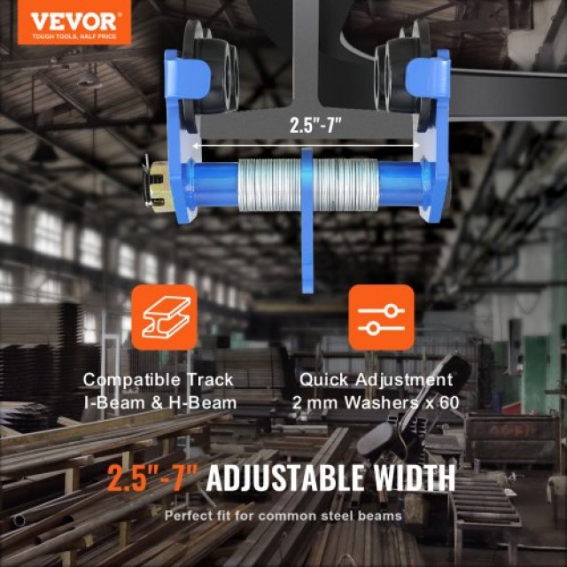 Χειροκίνητο Τρόλεϊ VEVOR 1 Τόνου για I-Beam  FZSTXCHJ1T257IUOQV0