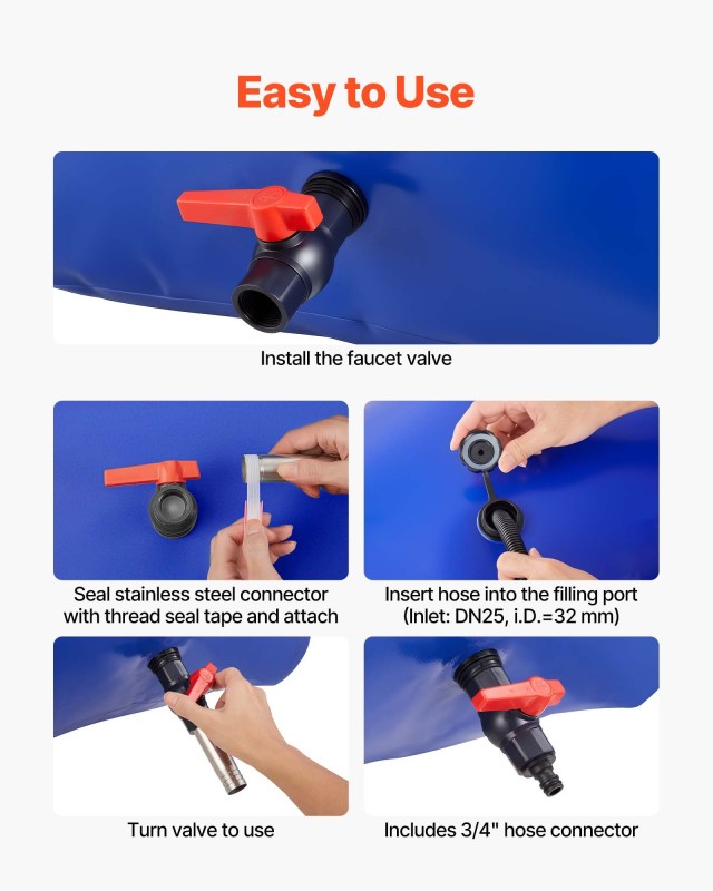 VEVOR Μεγάλη Δοχείο Αποθήκευσης Νερού 113Λ, Φορητή & Αναδιπλούμενη ...