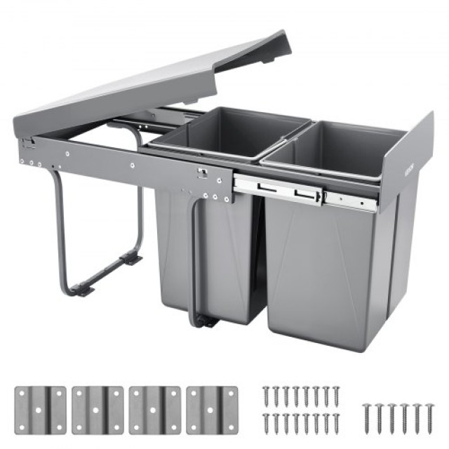 VEVOR Doppelter Küchenabfalleimer 20L x 2 mit Schiebemechanismus CFLJTDTHSST49HMYYV0