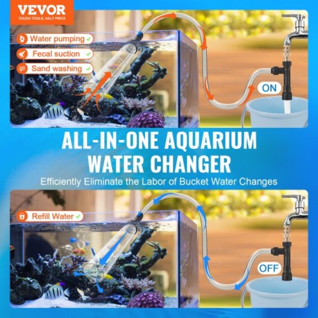 VEVOR  Καθαριστής Χαλίκι Ενυδρείου με Σωλήνα 10m και Ορειχάλκινους Αντάπτορες HXSHSQ33YCKLD0NF8V0