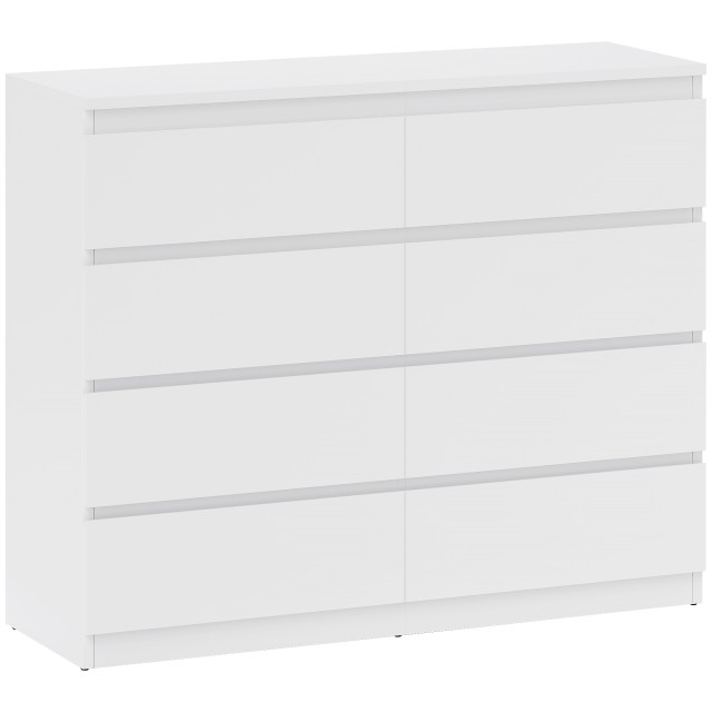 HOMCOM Συρταριέρα 8 Συρταριών 120x39x100 εκ, Λευκή 831-690V85WT